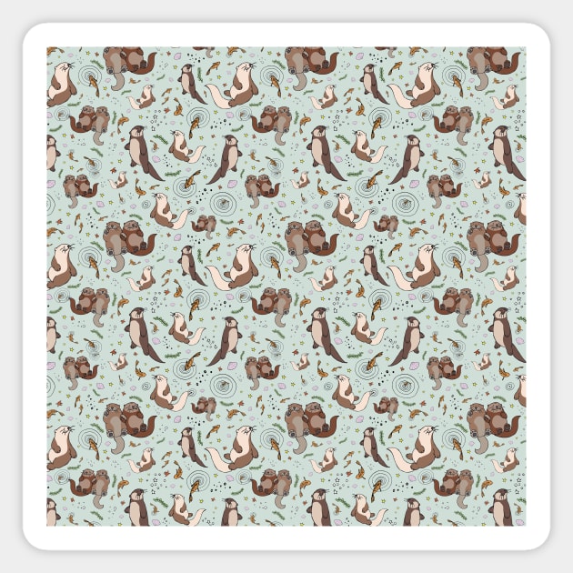 Sea Otters Sticker by nemki